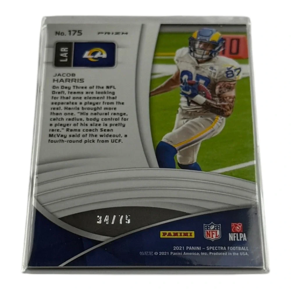 2021 Panini Spectra Jacob Harris RC Prizm Los‎ Angeles Rams #175 Serial 34/75